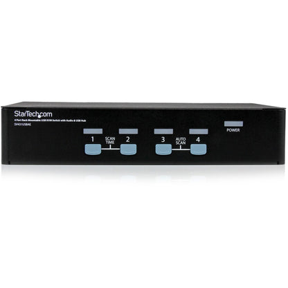 StarTech.com 4 Port Rack Mountable USB KVM Switch With Audio and USB 2.0 Hub - KVM / audio / USB switch - USB - 4 ports - Rack Mountable - 1 local user - 1U SV431USBAE