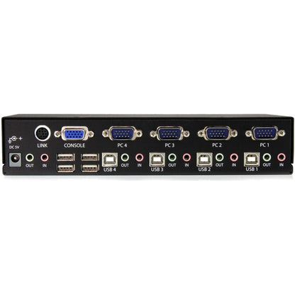 StarTech.com 4 Port Rack Mountable USB KVM Switch With Audio and USB 2.0 Hub - KVM / audio / USB switch - USB - 4 ports - Rack Mountable - 1 local user - 1U SV431USBAE