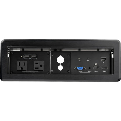 StarTech.com Conference Table Box for AV Connectivity & Charging, 4K HDMI/DP or VGA, GbE, Audio, Power Center w/ 2x USB & 2x UL AC Outlets KITBXAVHDPNA