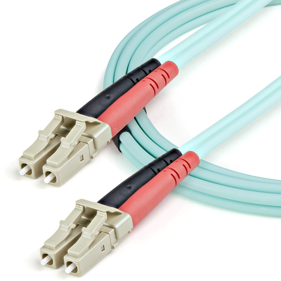 StarTech.com 1m (3ft) LC/UPC to LC/UPC OM3 Multimode Fiber Optic Cable, Full Duplex 50/125&micro;m Zipcord, 100G, LSZH Fiber Jumper Cord A50FBLCLC1