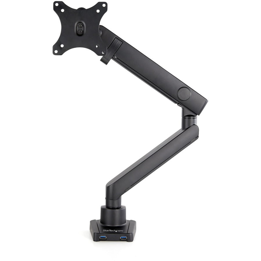 StarTech.com Desk Mount Monitor Arm with 2x USB 3.0 ports, Slim Single Monitor VESA Mount up to 34" (17.6lb/8kg) Display, C-Clamp/Grommet ARMSLIM2USB3