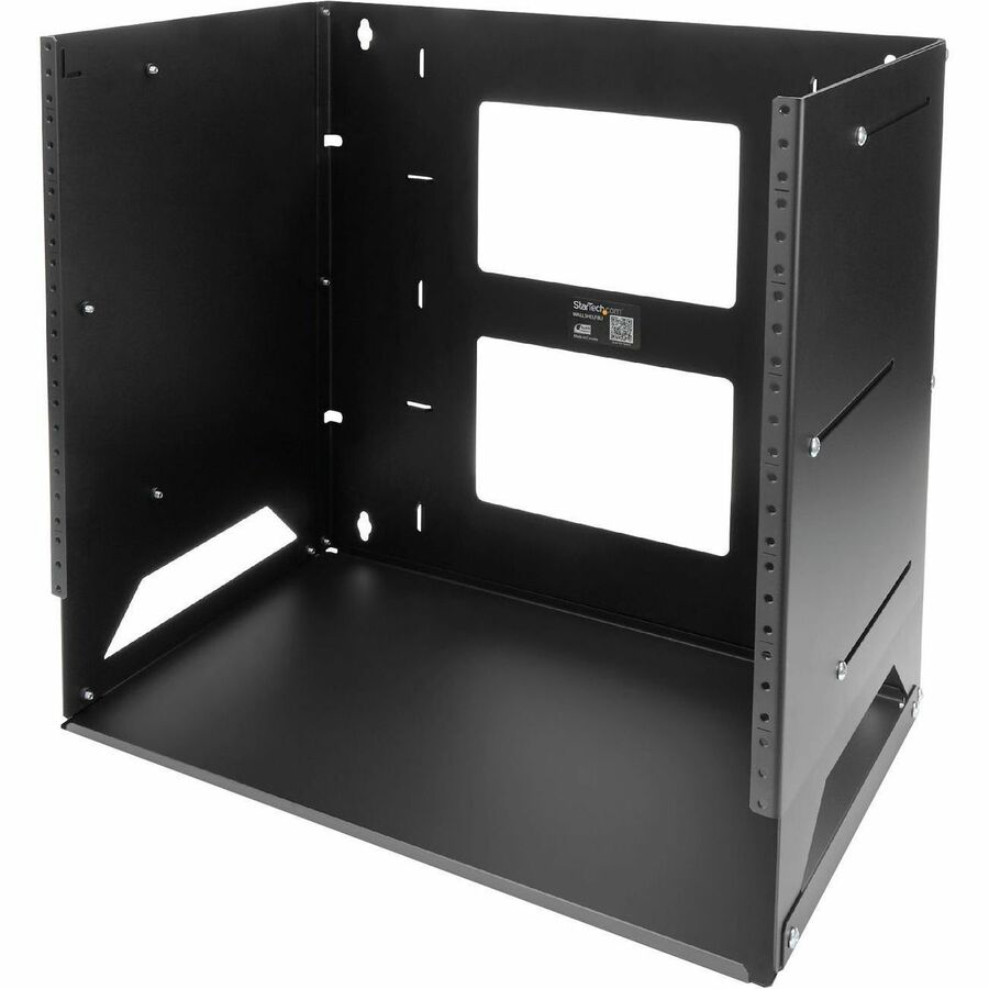 StarTech.com 2-Post 8U Open Frame Wall Mount Network Rack with Built-in Shelf and Adjustable Depth, Computer Rack for IT Equipment, TAA~ WALLSHELF8U