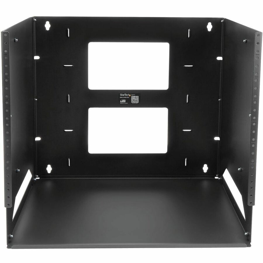 StarTech.com 2-Post 8U Open Frame Wall Mount Network Rack with Built-in Shelf and Adjustable Depth, Computer Rack for IT Equipment, TAA~ WALLSHELF8U