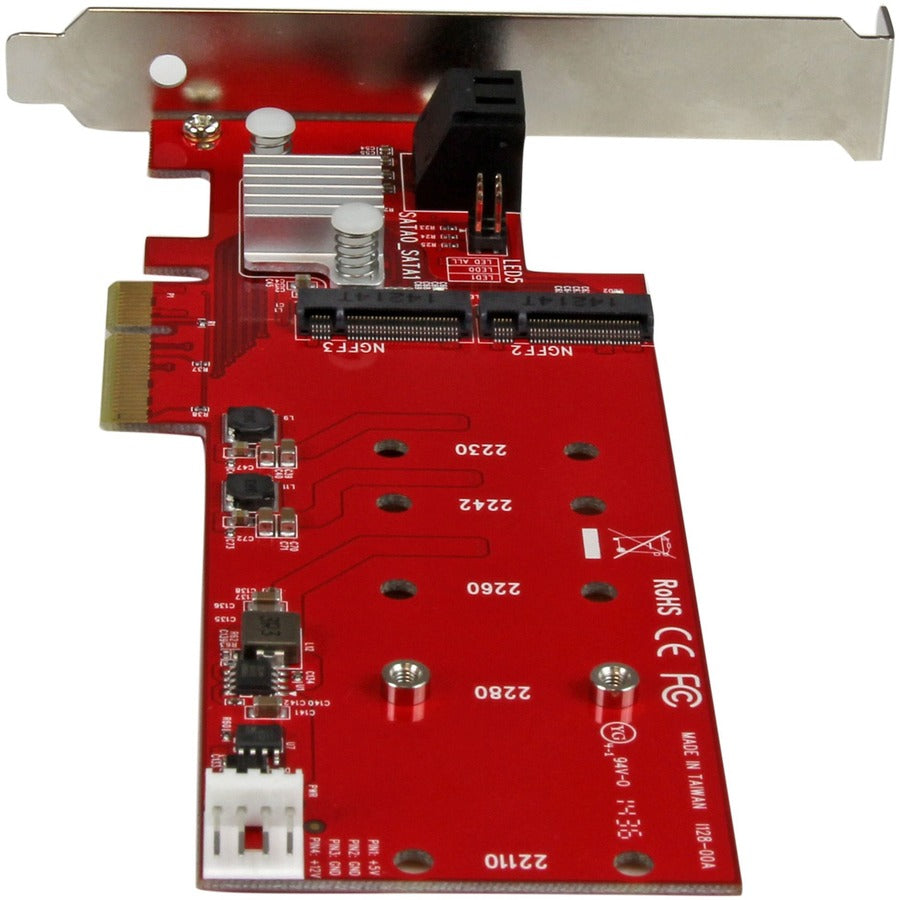 StarTech.com 2x M.2 NGFF SSD RAID Controller Card plus 2x SATA III Ports - PCIe - Two Slot PCI Express M.2 RAID Card plus Two SATA Ports PEXM2SAT3422