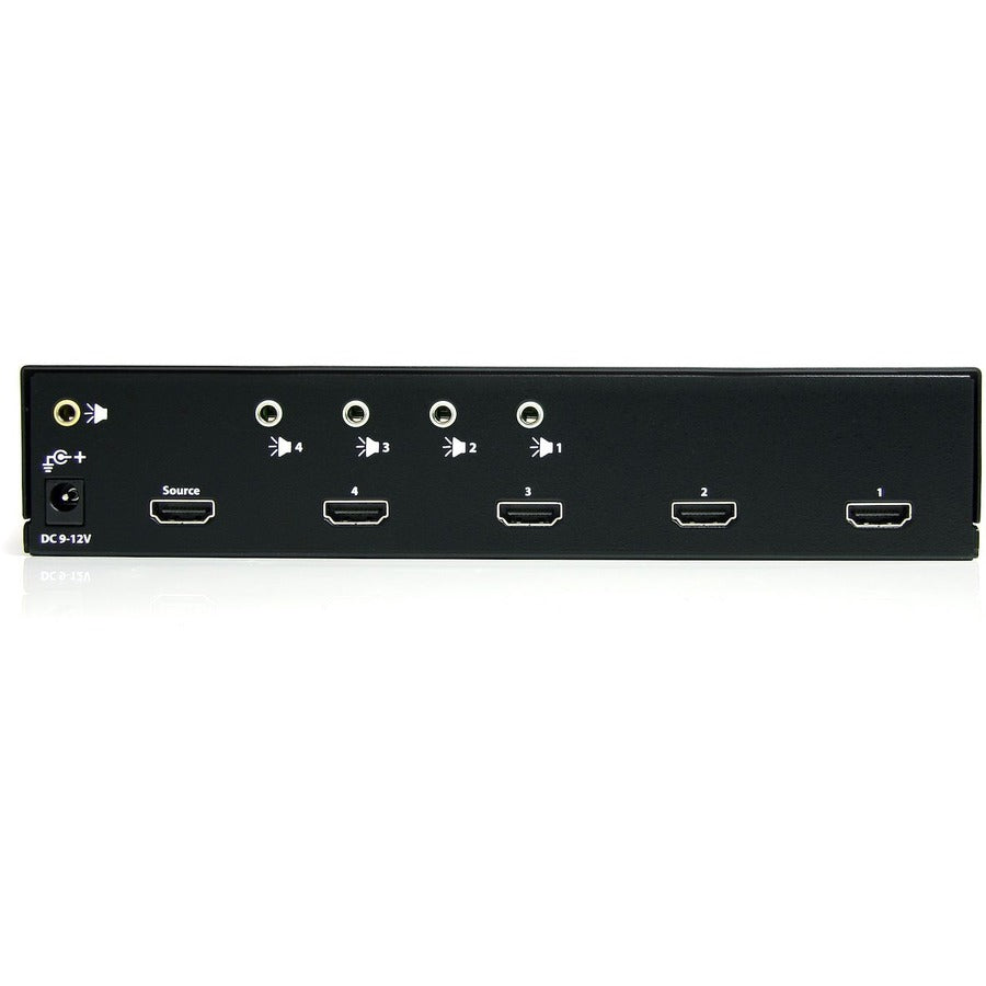 StarTech.com HDMI Splitter 1 In 4 Out - 1080p - 4 Port -Mounting Brackets - 1.3 Audio - HDMI Multi Port - HDMI Audio Splitter ST124HDMI2