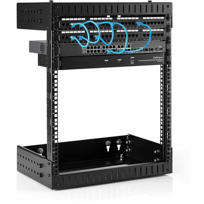 StarTech.com 2-Post 12U Heavy-Duty Wall Mount Network Rack, 19" Open Frame Server Rack with Adjustable Depth, Data Rack for IT Equipment~ RK12WALLOA