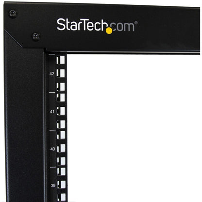 StarTech.com 2-Post 42U Mobile Open Frame Server Rack, Two Post 19in Network Rack with Casters, Rolling Open Rack for AV/Data/IT Equipment 2POSTRACK42