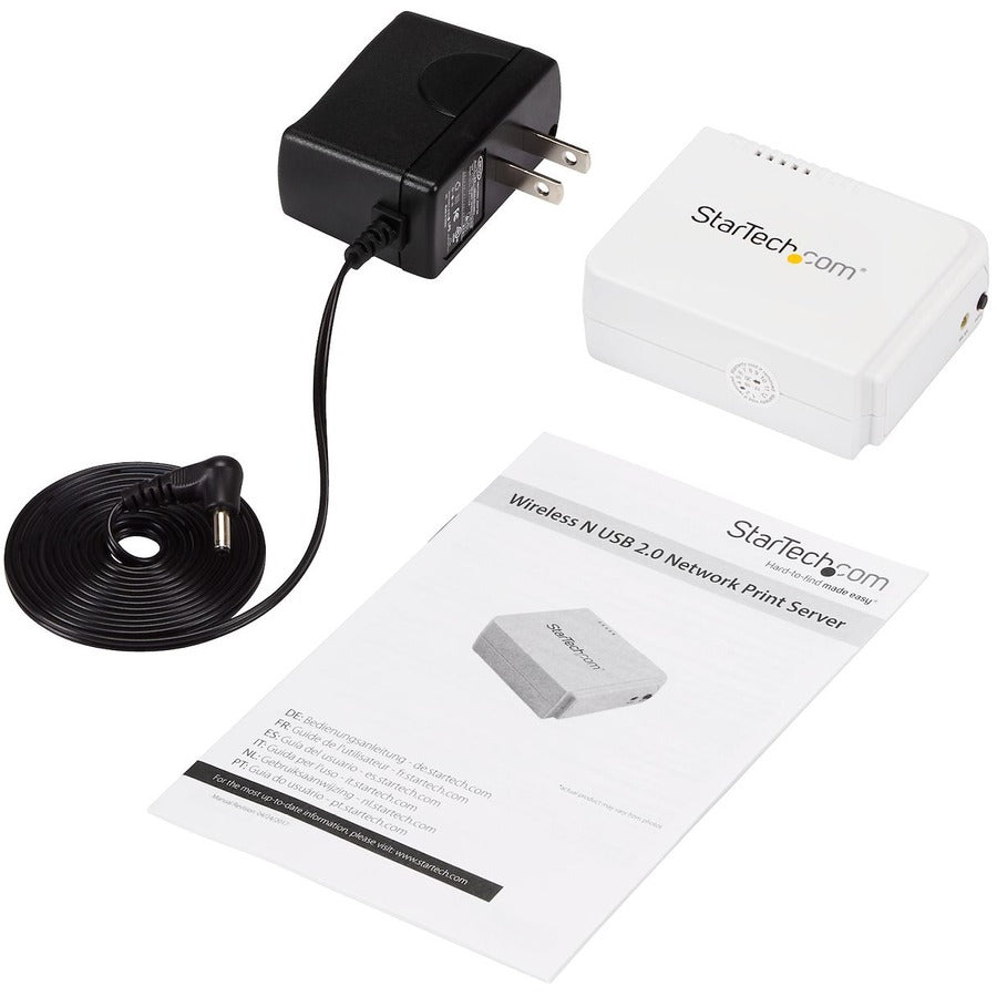 StarTech.com 1 Port USB Wireless N Network Print Server with 10/100 Mbps Ethernet Port - 802.11 b/g/n PM1115UW