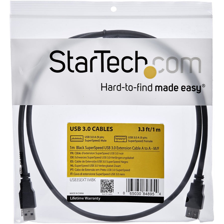 StarTech.com 1m Black SuperSpeed USB 3.0 (5Gbps) Extension Cable A to A - M/F USB3SEXT1MBK