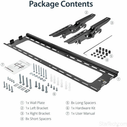 StarTech.com Flat Screen TV Wall Mount - Tilting - For 32" to 75" TVs - Steel - VESA TV Mount - Monitor Wall Mount FLATPNLWALL