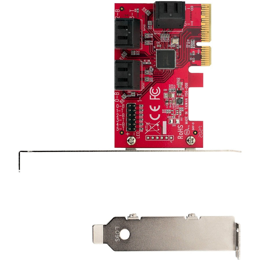 StarTech.com SATA PCIe Card, 6 Port PCIe SATA Expansion Card, 6Gbps SATA Adapter, Stacked SATA Connectors, PCI Express to SATA Converter 6P6G-PCIE-SATA-CARD