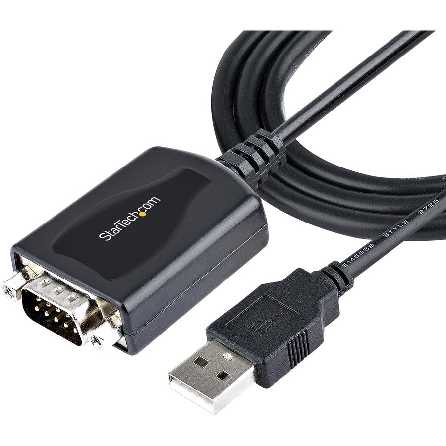 StarTech.com 3ft (1m) USB to Serial Cable with COM Port Retention, DB9 Male RS232 to USB Converter, USB to Serial Adapter, Prolific IC 1P3FPC-USB-SERIAL