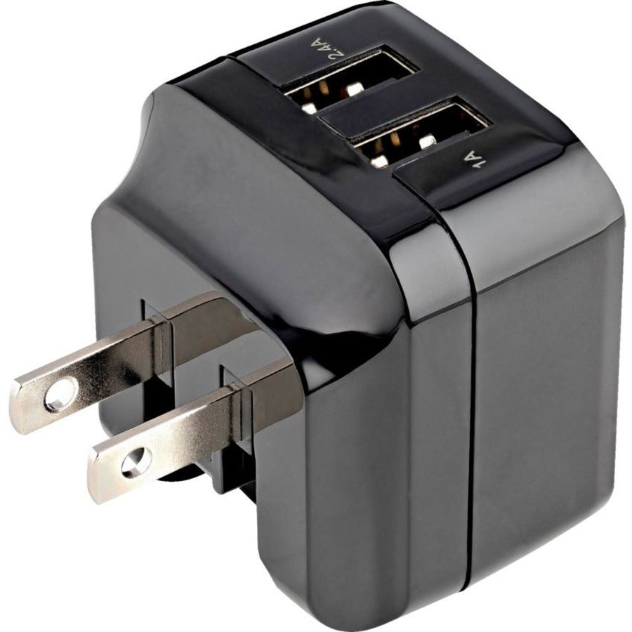 StarTech.com Travel USB Wall Charger - 2 Port - Black - Universal Travel Adapter - International Power Adapter - USB Charger USB2PACBK