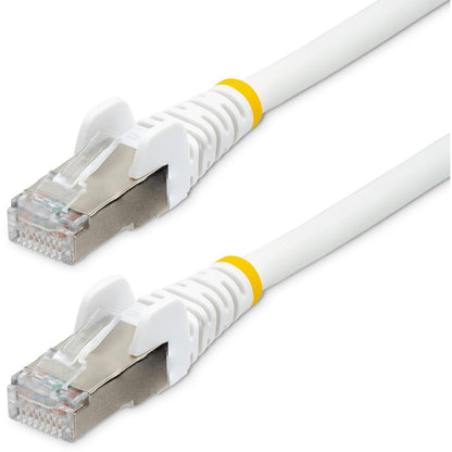 StarTech.com 5ft CAT6a Ethernet Cable, White Low Smoke Zero Halogen (LSZH) 10 GbE 100W PoE S/FTP Snagless RJ-45 Network Patch Cord NLWH-5F-CAT6A-PATCH