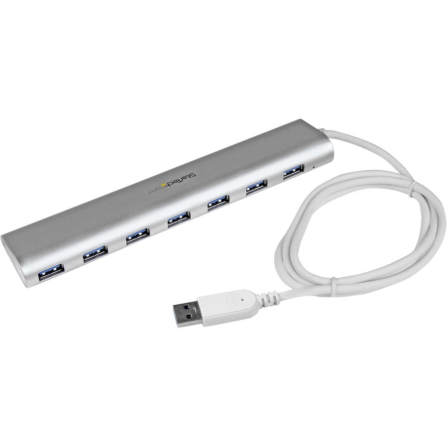 StarTech.com 7-Port USB Hub, USB A to 7x USB-A Ports, USB 5Gbps, Self-Powered, Portable Laptop USB 3.0 Hub Expansion with Power Supply ST73007UA