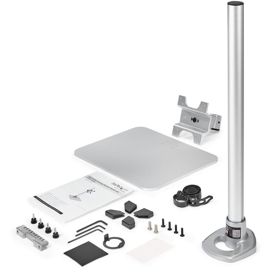 StarTech.com Single Monitor Stand, For up to 34" (30.9lb/14kg) VESA Mount Monitors, Works with iMac / Apple Cinema Displays, Steel, Silver ARMPIVSTND