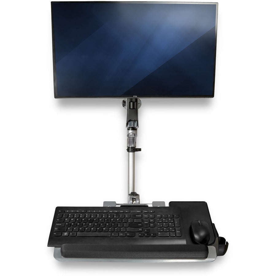 StarTech.com Wall Mount Workstation - Foldable Ergonomic Standing Desk - Height Adjustable 34" VESA Monitor Arm/Padded Keyboard/Mouse Tray WALLSTSI1