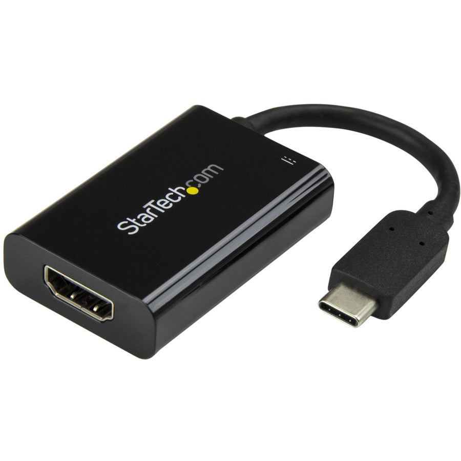 StarTech.com USB C to HDMI 2.0 Adapter 4K 60Hz with 60W Power Delivery Pass-Through Charging - USB Type-C to HDMI Video Converter - Black CDP2HDUCP