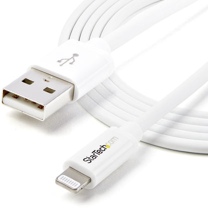 StarTech.com 2m (6ft) Long White Apple�&reg; 8-pin Lightning Connector to USB Cable for iPhone / iPod / iPad USBLT2MW