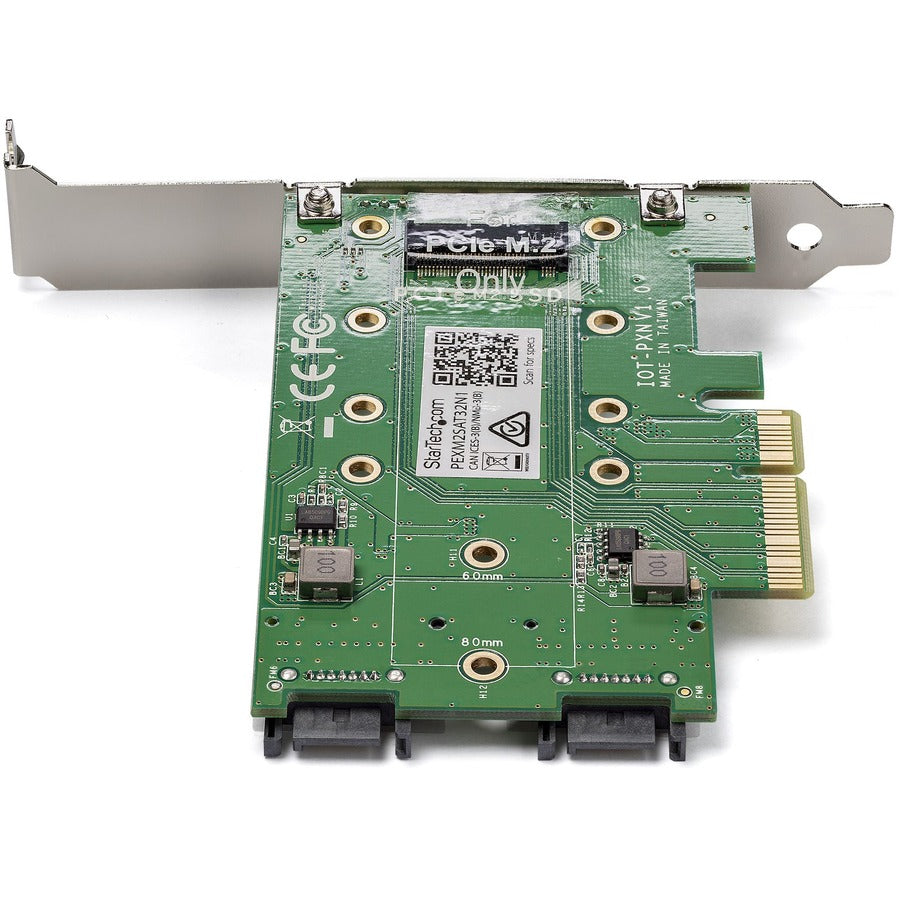 StarTech.com M.2 Adapter - 3 Port - 1 x PCIe (NVMe) M.2 - 2 x SATA III M.2 - SSD PCIE M.2 Adapter - M2 SSD - PCI Express SSD PEXM2SAT32N1