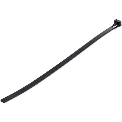 StarTech.com 10"(25cm) Reusable Cable Ties, 2-1/2"(65mm) Dia. 50lb(22Kg) Tensile Strength, Nylon, In/Outdoor, UL Listed, 100 Pack, Black CBMZTRB10BK