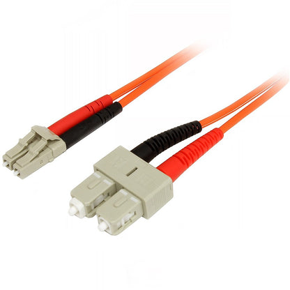 StarTech.com 1m Fiber Optic Cable - Multimode Duplex 50/125 - LSZH Fiber Jumper Cord - LC/SC 50FIBLCSC1