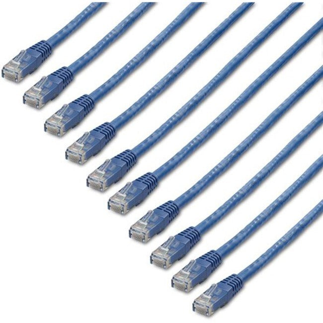 StarTech.com 1 ft. CAT6 Ethernet cable - 10 Pack - ETL Verified - Blue CAT6 Patch Cord - Molded RJ45 Connectors - 24 AWG - UTP C6PATCH1BL10PK