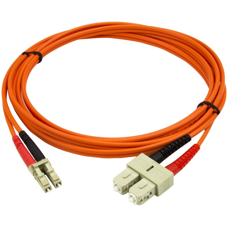 StarTech.com 2m Fiber Optic Cable - Multimode Duplex 50/125 - LSZH Fiber Jumper Cord - LC/SC 50FIBLCSC2