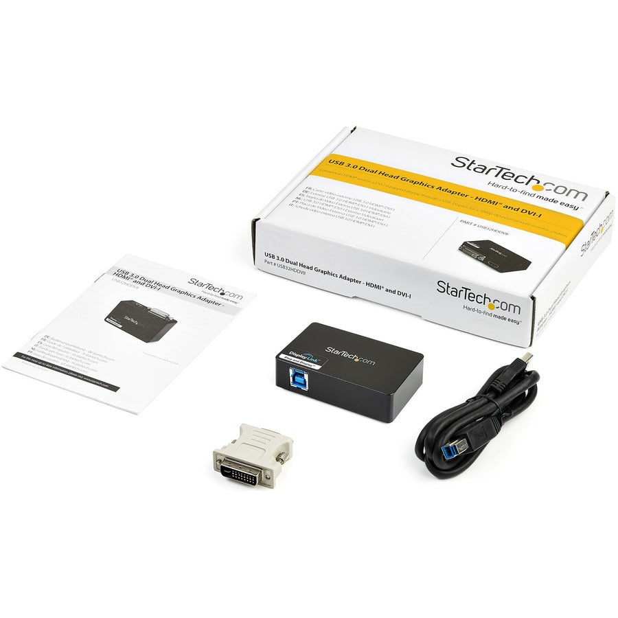 StarTech.com USB 3.0 to HDMI�&reg; and DVI Dual Monitor External Video Card Adapter USB32HDDVII