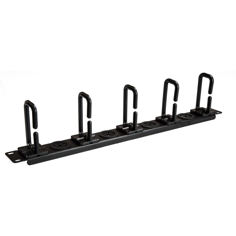 StarTech.com 1U 19" Cable Management Organizer - D Ring Hook Network/Server Rack Cord Manager - Data Center Horizontal Wire Panel CABLMANAGERH