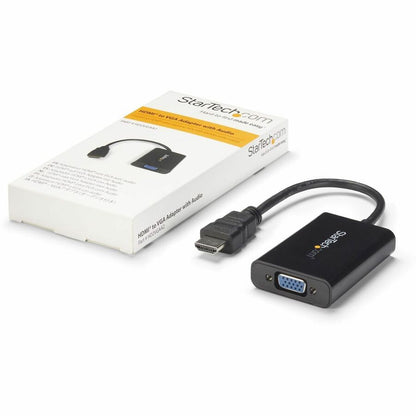 StarTech.com HDMI to VGA Adapter - With Audio - 1080p - 1920 x 1080 - Black - HDMI Converter - VGA to HDMI Monitor Adapter HD2VGAA2