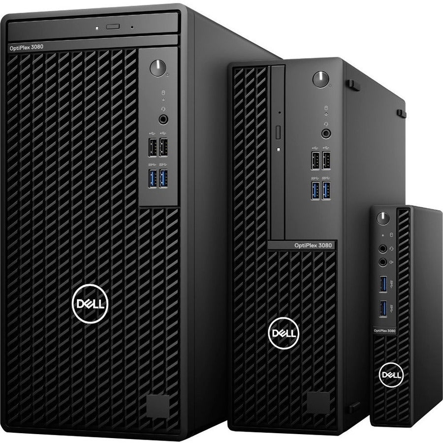 Dell OptiPlex 3000 3080 Desktop Computer - Intel Core i3 10th Gen I3-10105T Quad-core (4 Core) 3 GHz - 8 GB RAM DDR4 SDRAM - 128 GB NVMe M.2 PCI Express M.2 SSD - Micro PC - Black 86D52