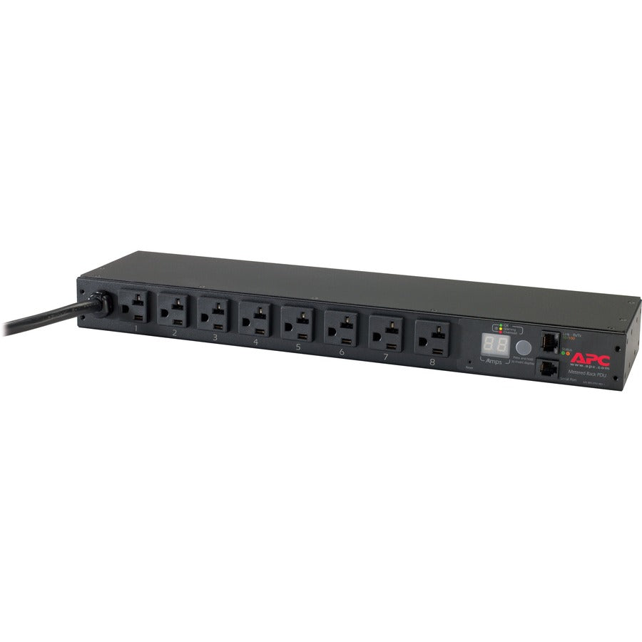 APC by Schneider Electric Rack PDU, Metered, 1U, 20A, 120V, (8) 5-20 AP7801B