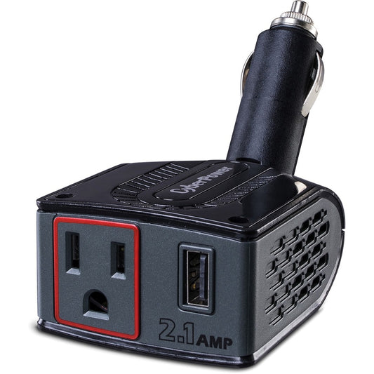 CyberPower CPS150BURC1 Mobile Power Inverter 150W with 2.1A USB Charger and Swivel Head CPS150BURC1