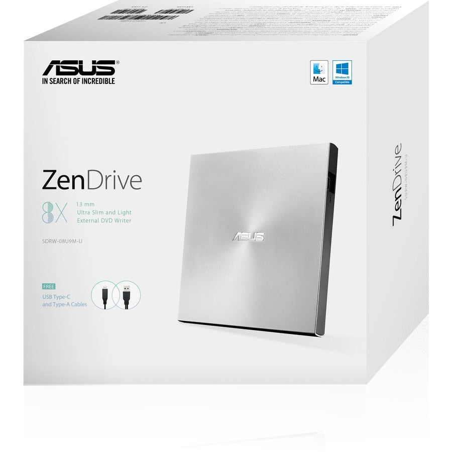 Asus ZenDrive SDRW-08U9M-U DVD-Writer - Silver SDRW-08U9M-U/SIL/G/AS/P2G