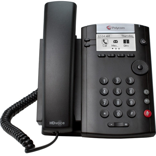 Poly 201 IP Phone - Corded - Wall Mountable, Desktop - Black 2200-40450-019