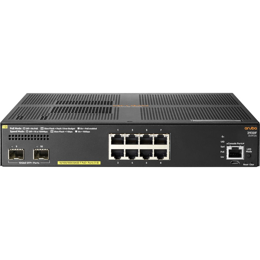 HPE 2930F 8G PoE+ 2SFP+ TAA Switch JL692A