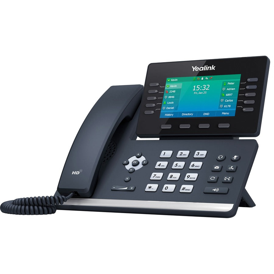 Yealink T54W IP Phone - Corded/Cordless - Corded/Cordless - Bluetooth - Wall Mountable, Desktop - Classic Gray SIP-T54W