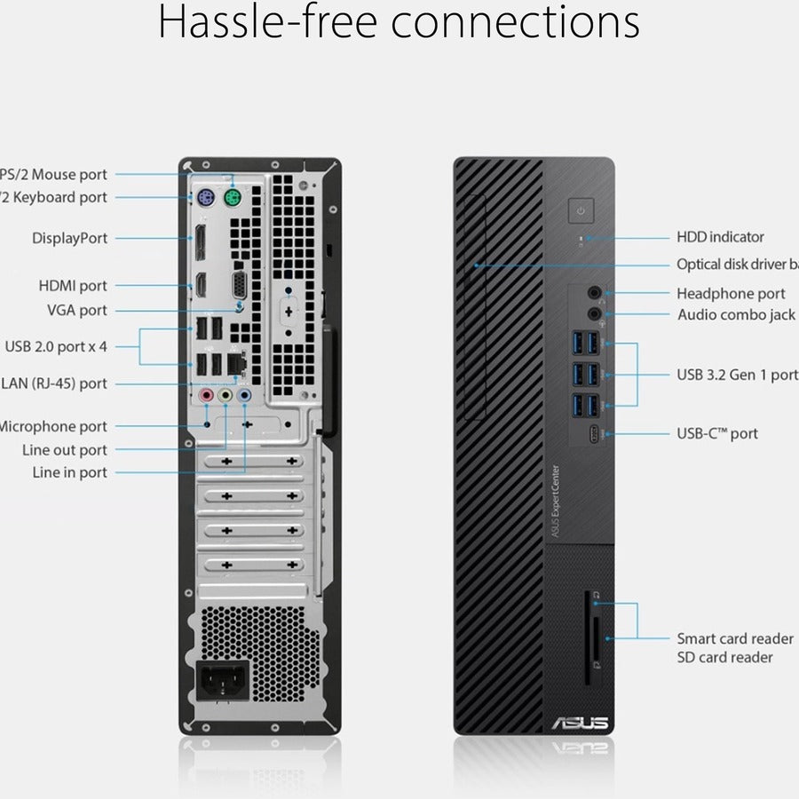 Asus ExpertCenter D7 D700SA-Q73SP Desktop Computer - Intel Core i7 10th Gen i7-10700 - 8 GB - 512 GB SSD - Small Form Factor - Black D700SA-Q73SP