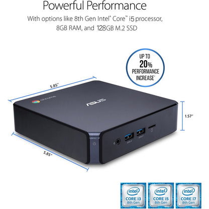 Asus Chromebox 3 CHROMEBOX3-N5327U Chromebox - Intel Core i5 8th Gen i5-8250U - 8 GB RAM DDR4 SDRAM - 128 GB SSD - Mini PC - Black CHROMEBOX3-N5327U