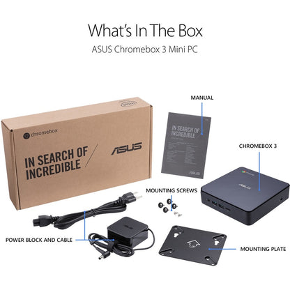 Asus Chromebox 3 CHROMEBOX3-N5327U Chromebox - Intel Core i5 8th Gen i5-8250U - 8 GB RAM DDR4 SDRAM - 128 GB SSD - Mini PC - Black CHROMEBOX3-N5327U