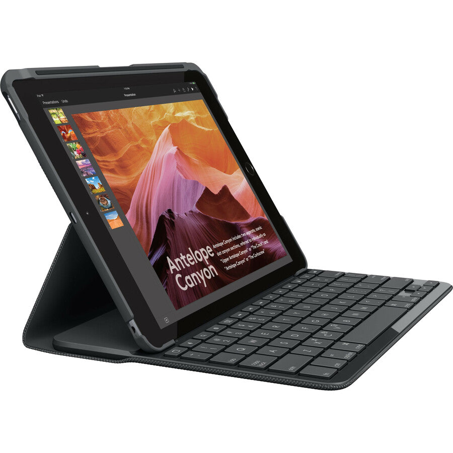 Logitech SLIM FOLIO Keyboard/Cover Case (Folio) Apple iPad (5th Generation) Tablet - Black 920-008617