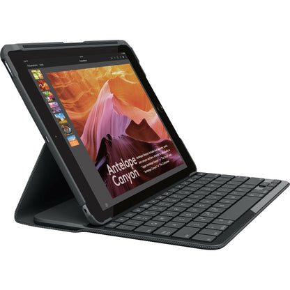 Logitech SLIM FOLIO Keyboard/Cover Case (Folio) Apple iPad (5th Generation) Tablet - Black 920-008617