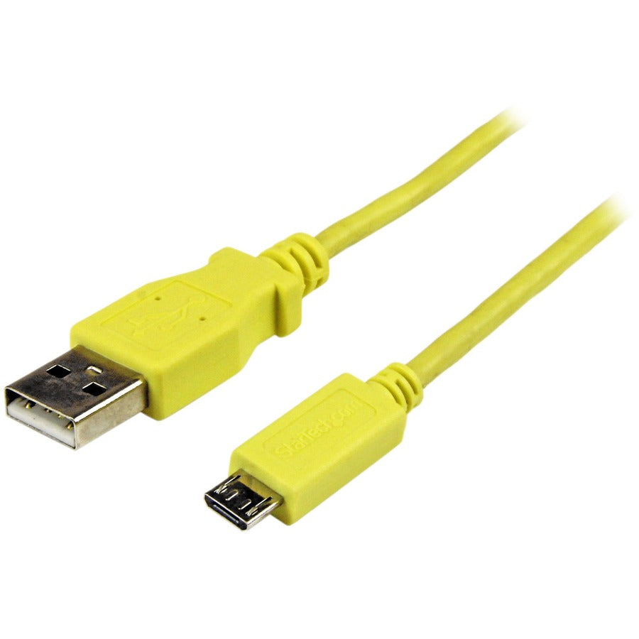 StarTech.com 1m Yellow Mobile Charge Sync USB to Slim Micro USB Cable for Smartphones and Tablets - A to Micro B M/M USBAUB1MYL