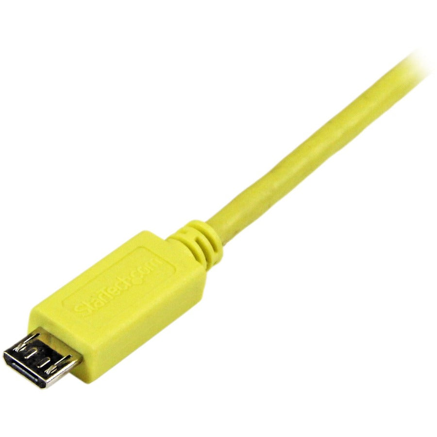 StarTech.com 1m Yellow Mobile Charge Sync USB to Slim Micro USB Cable for Smartphones and Tablets - A to Micro B M/M USBAUB1MYL