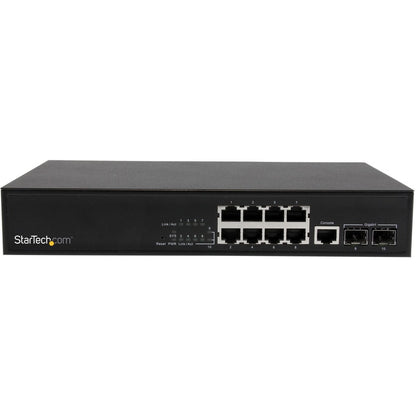 StarTech.com 10 Port L2 Managed Gigabit Ethernet Switch with 2 Open SFP Slots - Rack Mountable IES101002SFP