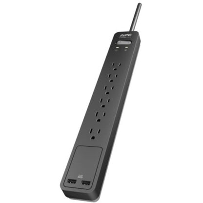 APC by Schneider Electric Essential SurgeArrest PE6U2, 6 Outlets, 2 USB charging ports,120V PE6U2