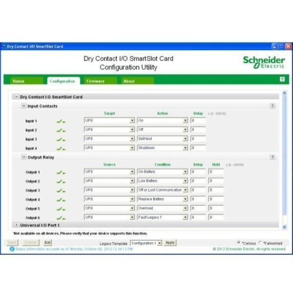 APC by Schneider Electric Dry Contact I/O SmartSlot Card AP9613