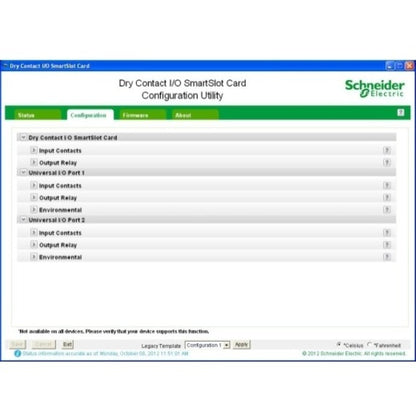 APC by Schneider Electric Dry Contact I/O SmartSlot Card AP9613