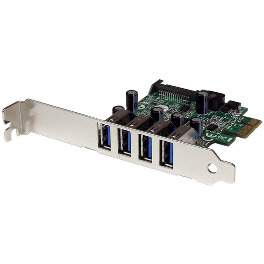 StarTech.com 4 Port PCI Express PCIe SuperSpeed USB 3.0 Controller Card Adapter with UASP - 5Gbps - SATA Power PEXUSB3S4V